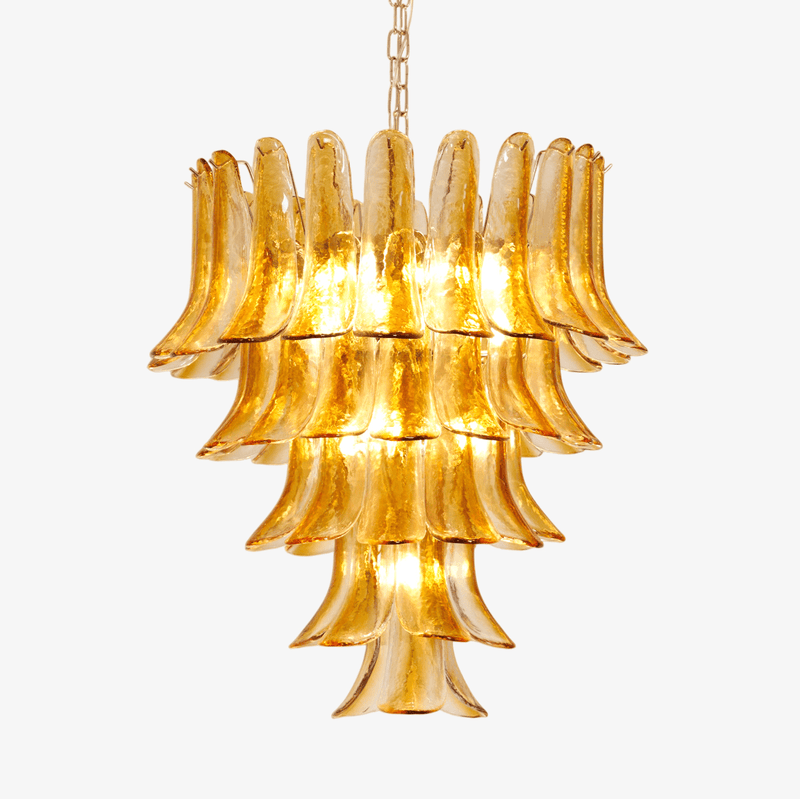 Murano Amber Lily Chandelier