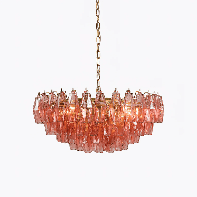 Pink Polygon Drop Chandelier