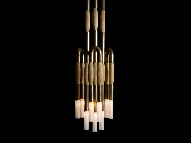 HORSEHAIR 9 PENDANT H51" x Ø17"