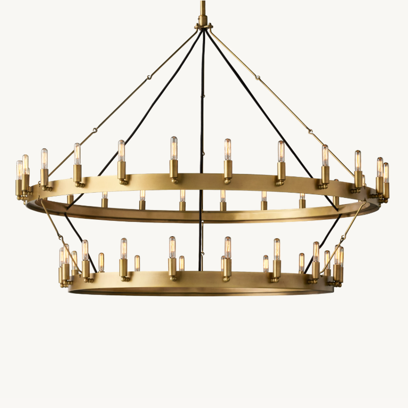 Camilo Vintage Filament 2-Tier Round Chandelier 50''D