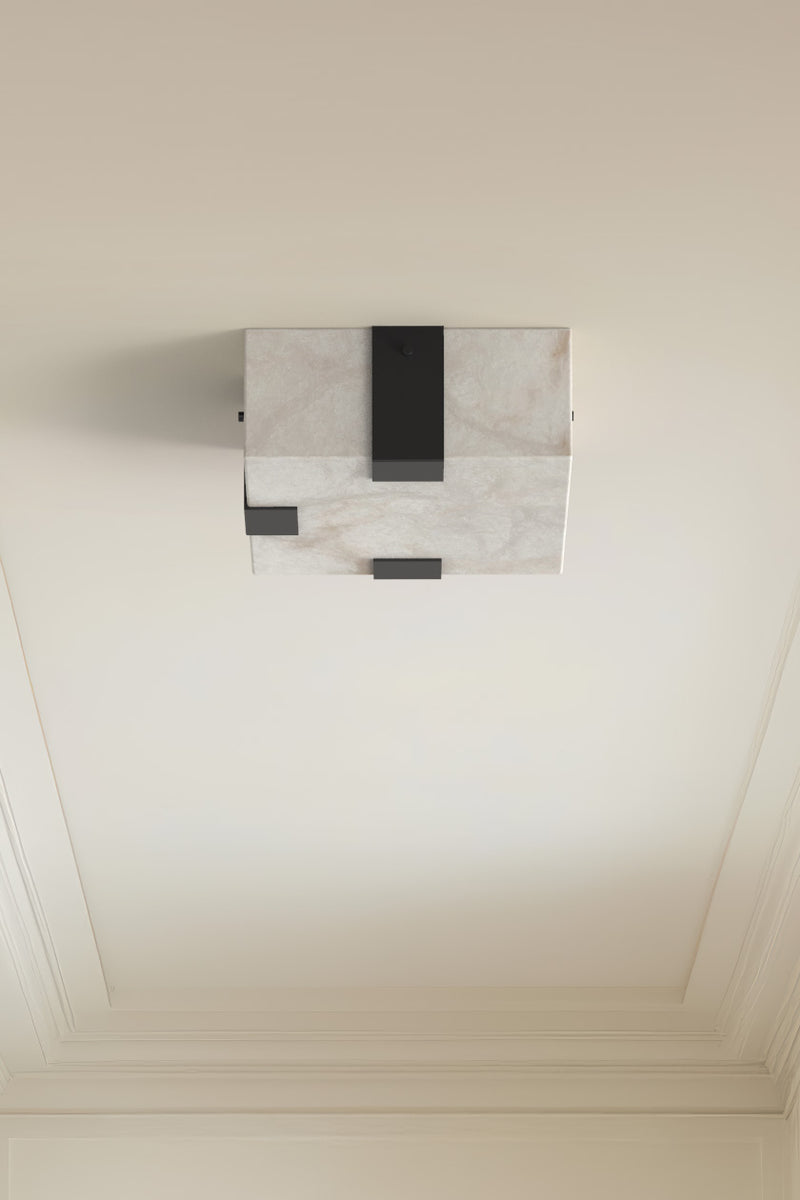Ponti Alabaster Flush Mount 3C BLK