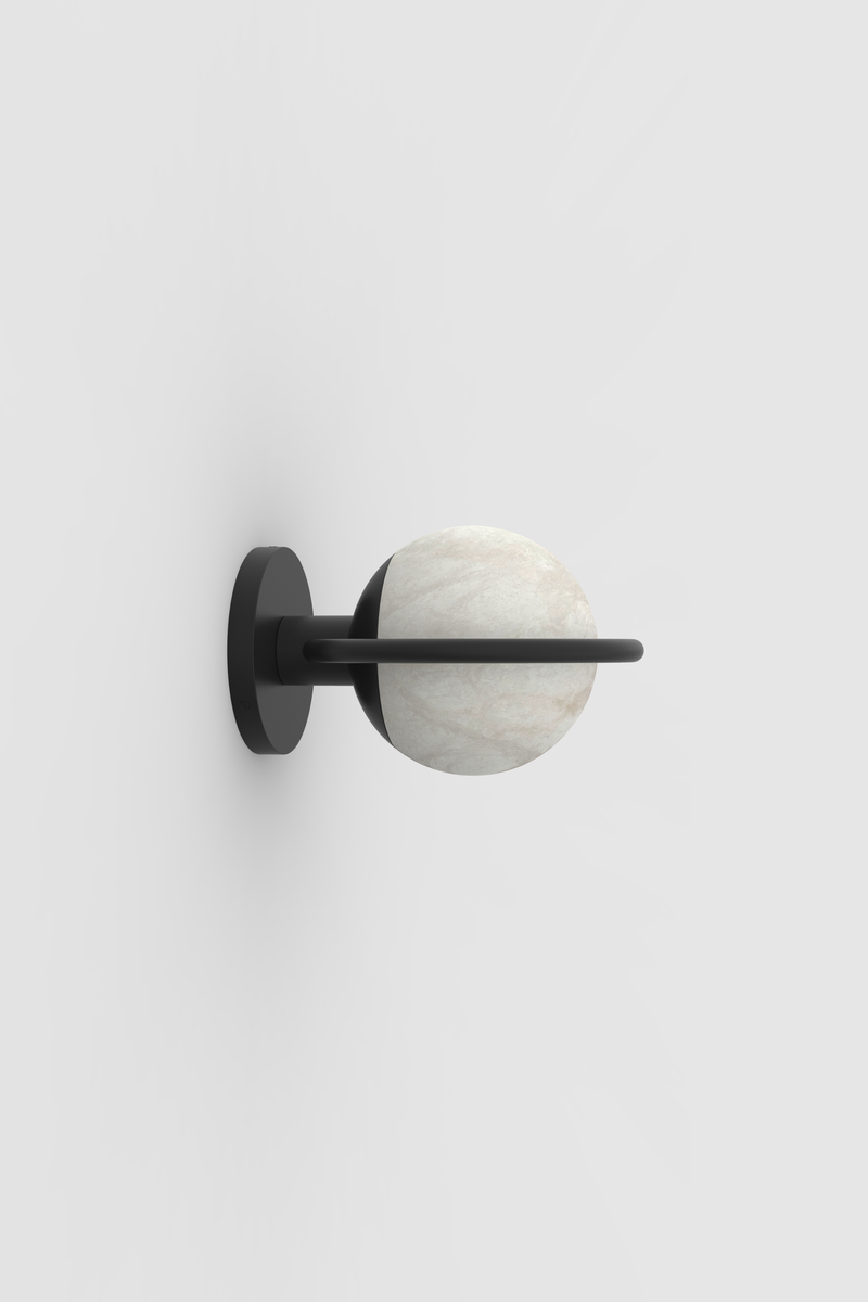 Trento Alabaster Sconce BLK