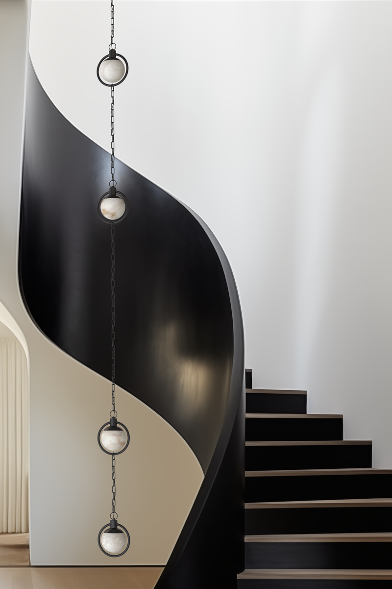 Trento Alabaster Pendant 1 BLK