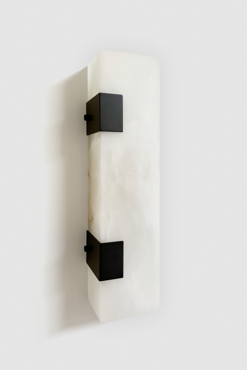 Ponti Alabaster Sconce 2C BLK