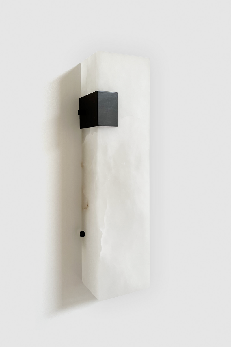 Ponti Alabaster Sconce 1C BLK