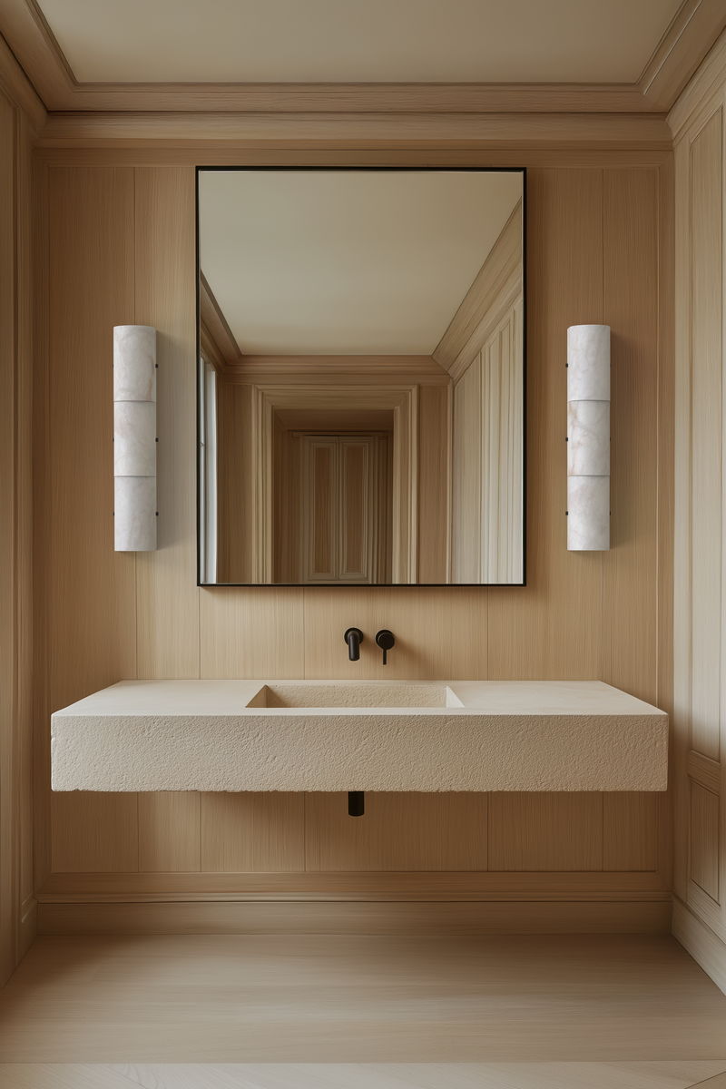 Nova Alabaster Sconce BLK