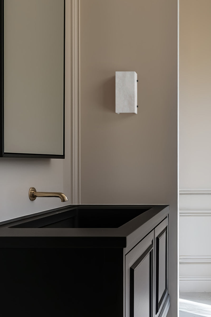 Ponti Alabaster Half Sconce BLK