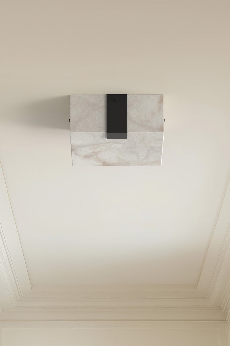 Ponti Alabaster Flush Mount 1C BLK