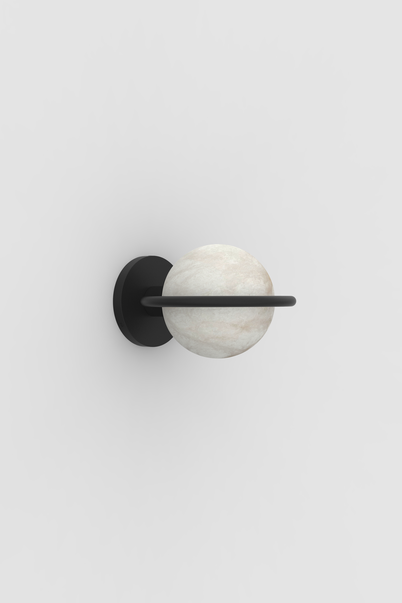Trento Alabaster Sconce BLK