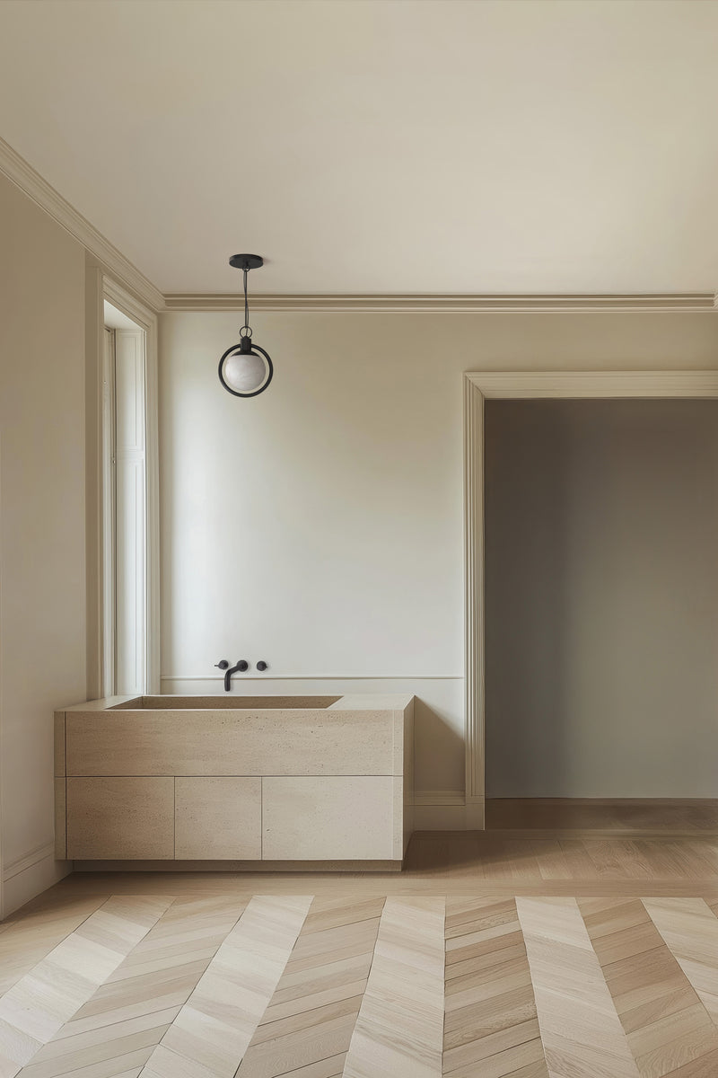 Trento Alabaster Flush Mount BLK
