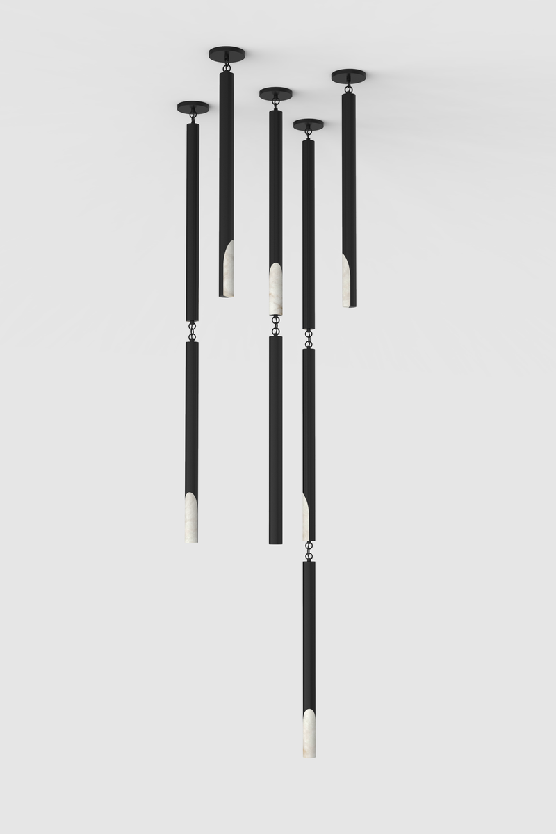 Siena Alabaster Chandelier V9 BLK