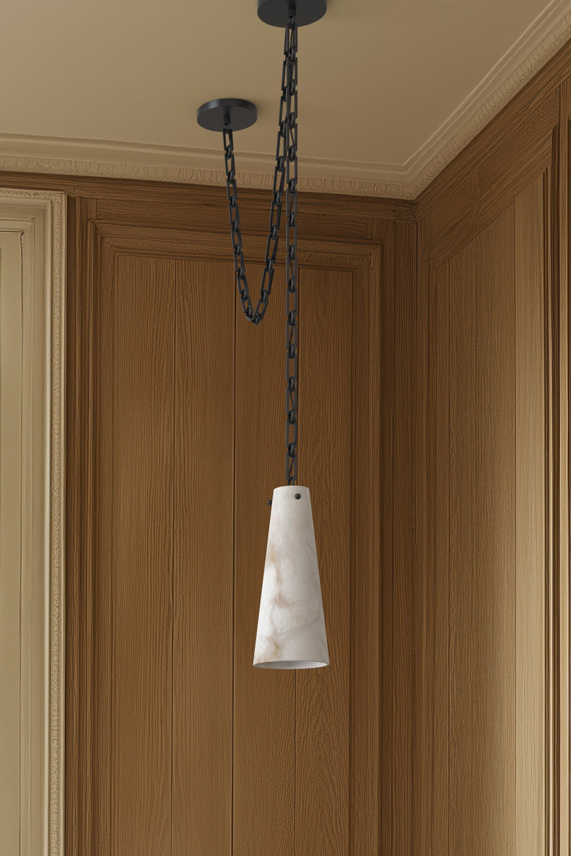 Lucca Alabaster Pendant 1S BLK