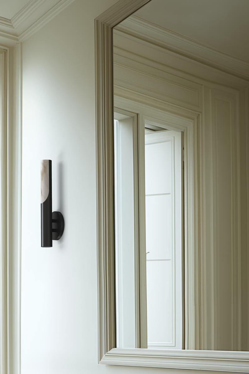 Siena Alabaster Sconce BLK