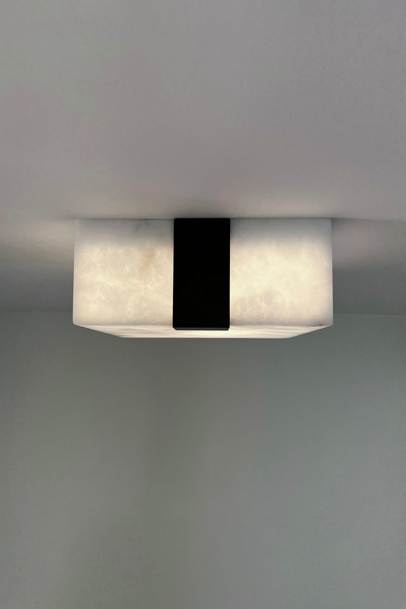 Ponti Alabaster Flush Mount 2C BLK