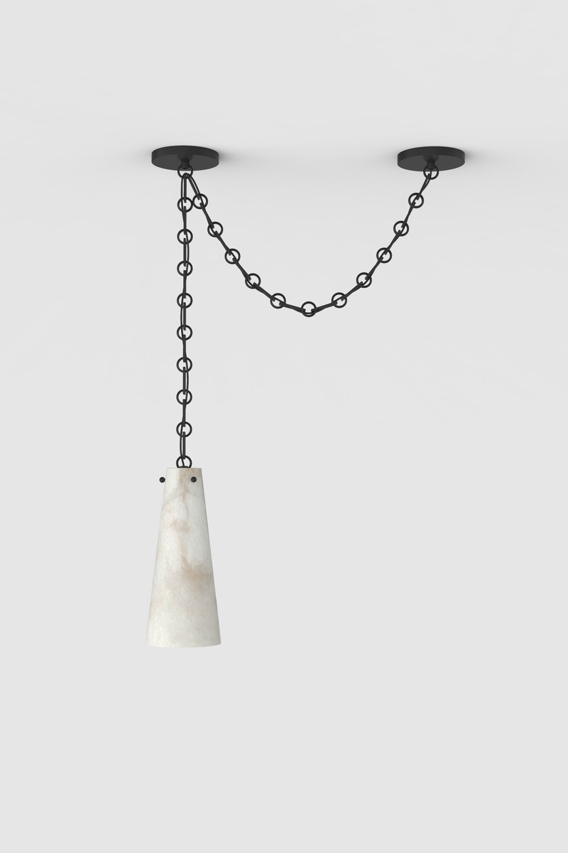 Lucca Alabaster Pendant 1S BLK