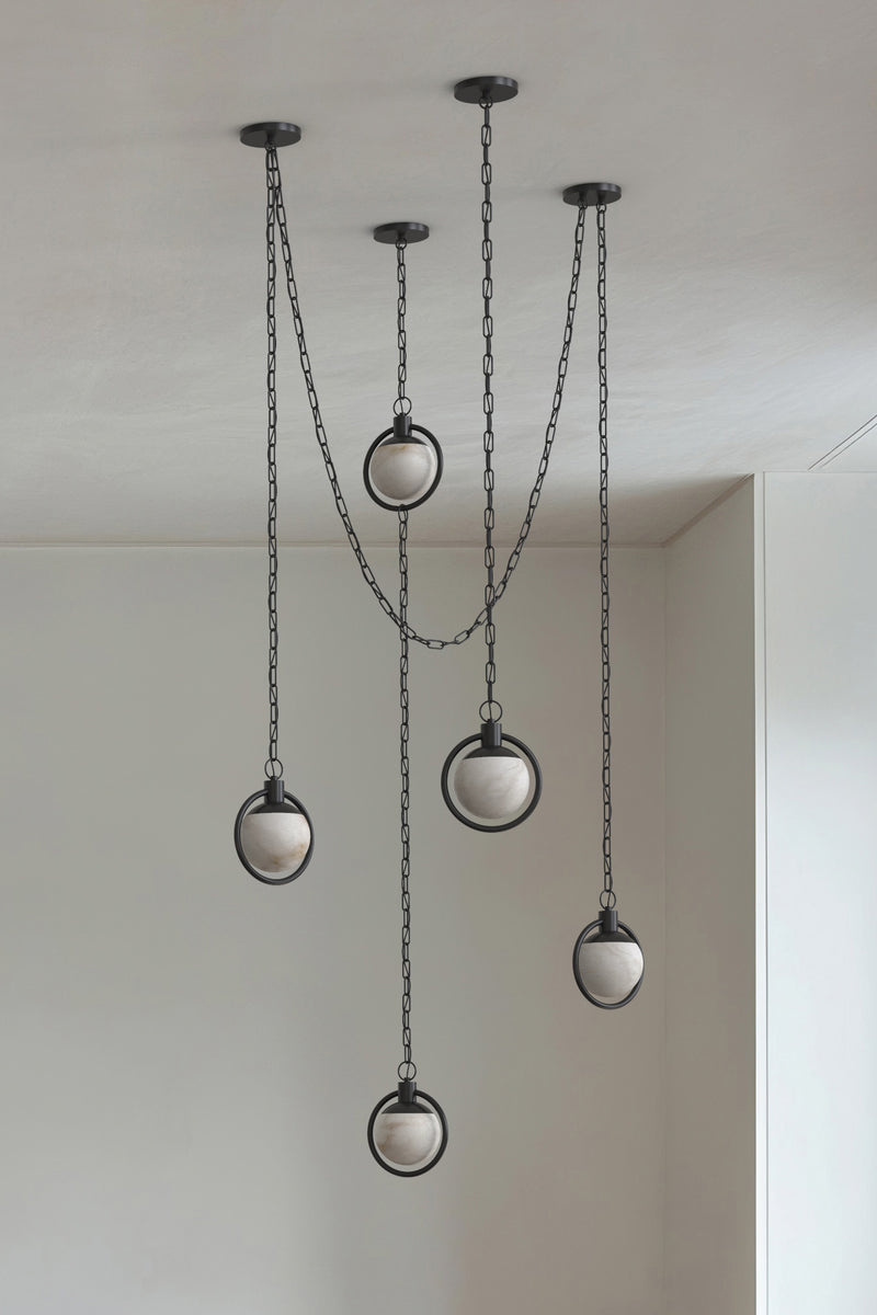 Trento Alabaster Chandelier 4 BLK