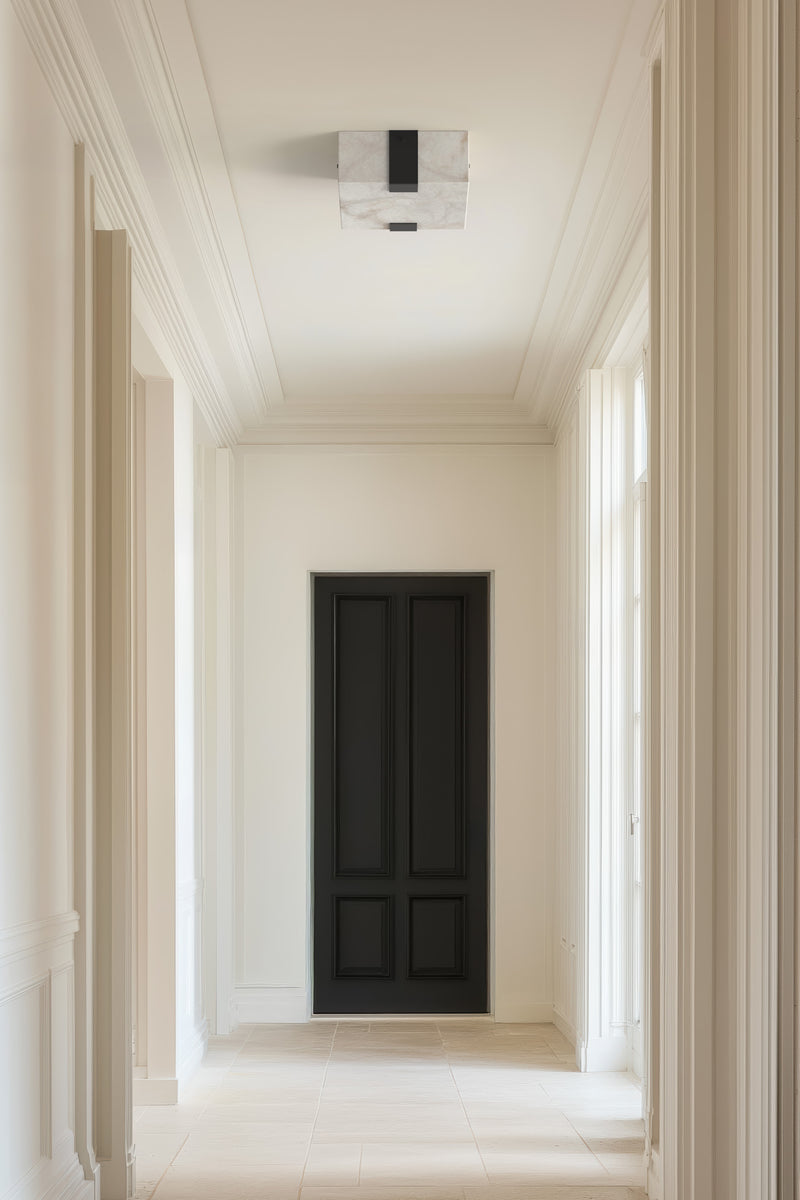 Ponti Alabaster Flush Mount 2C BLK