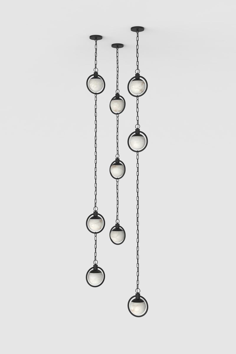 Trento Alabaster Chandelier 3 BLK