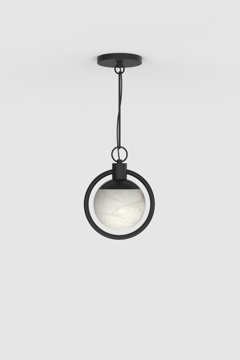 Trento Alabaster Flush Mount BLK
