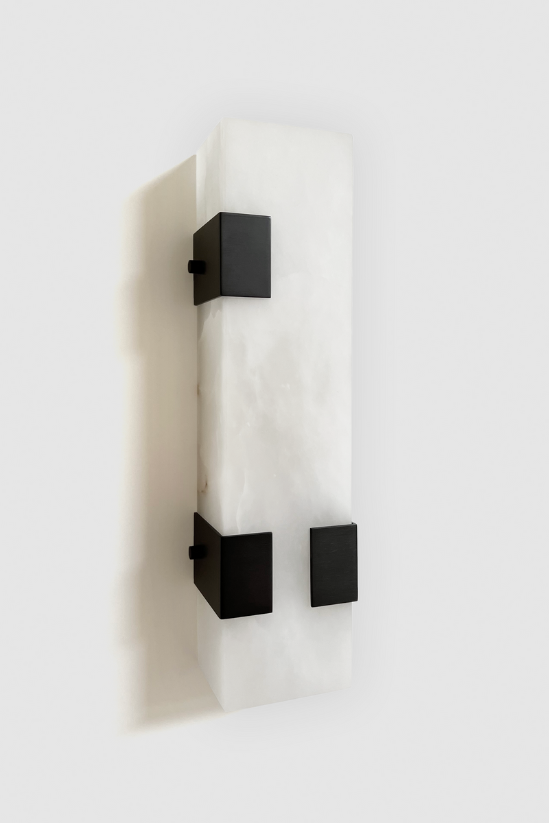 Ponti Alabaster Sconce 3C BLK