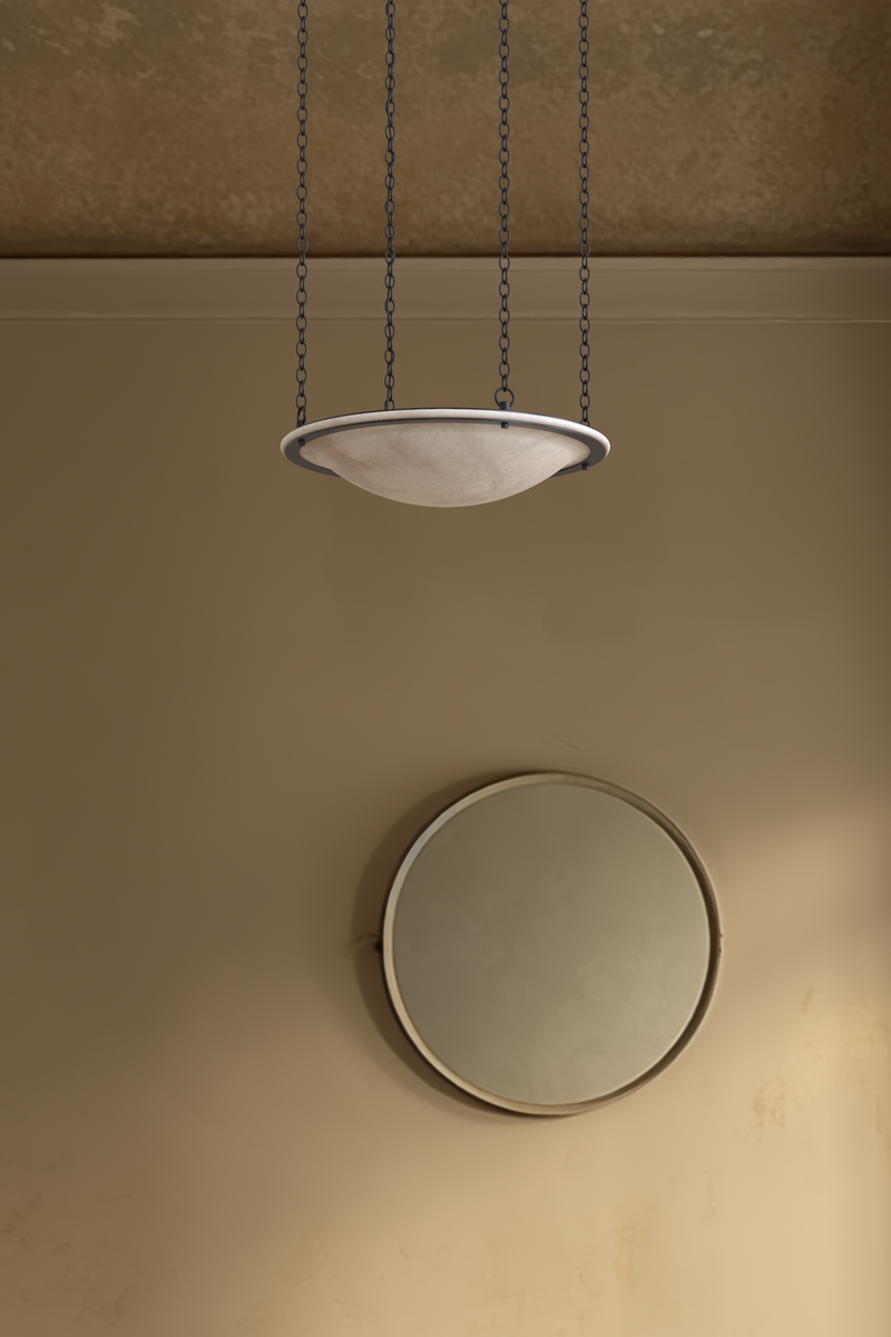 Vara Alabaster Chandelier 1 BLK