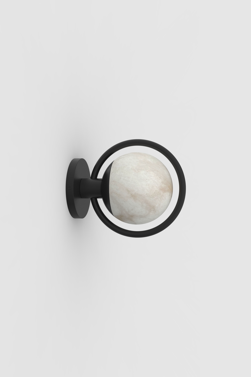 Trento Alabaster Sconce BLK