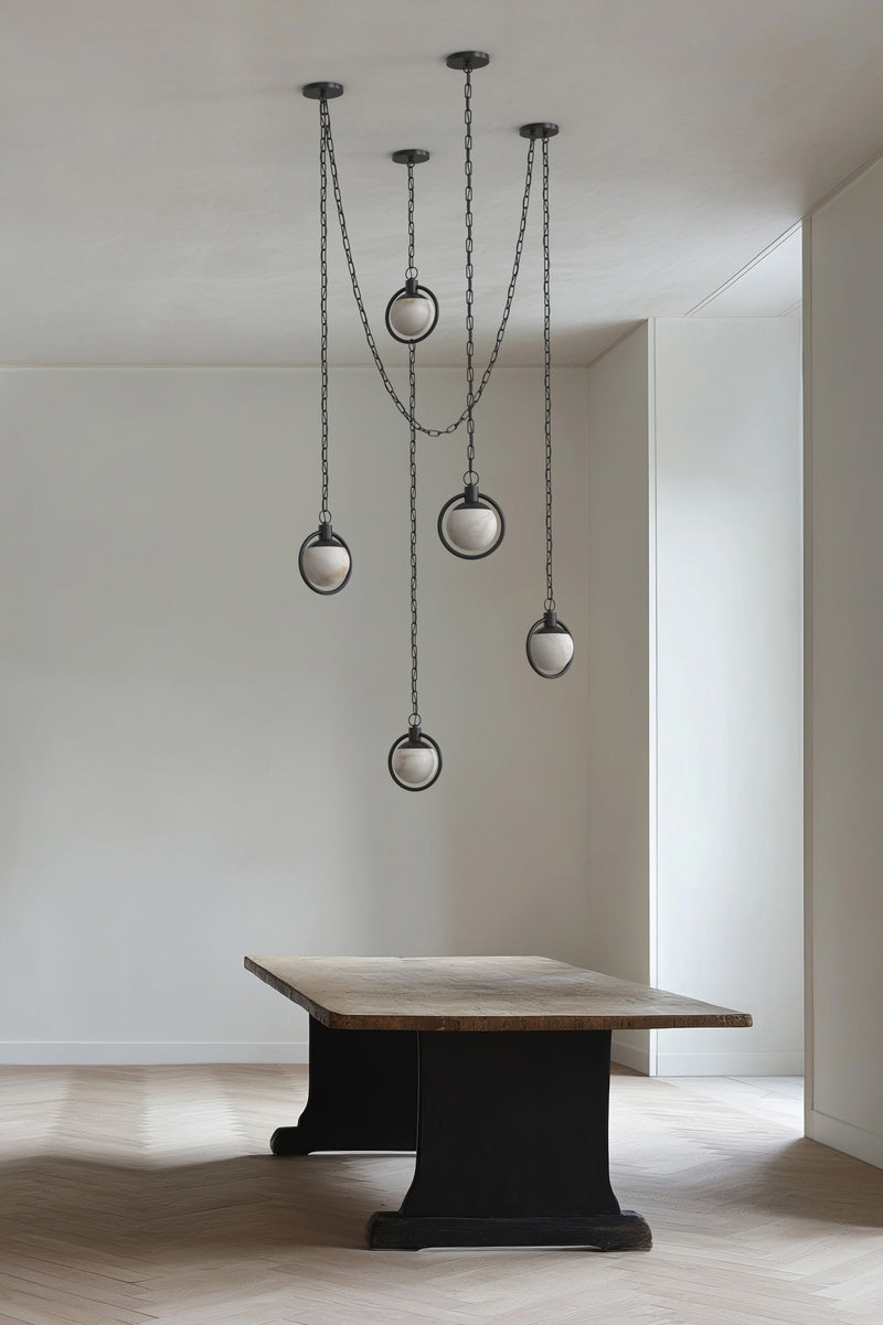 Trento Alabaster Chandelier 4 BLK