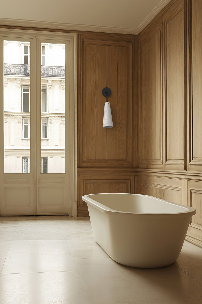 Lucca Alabaster Sconce BLK