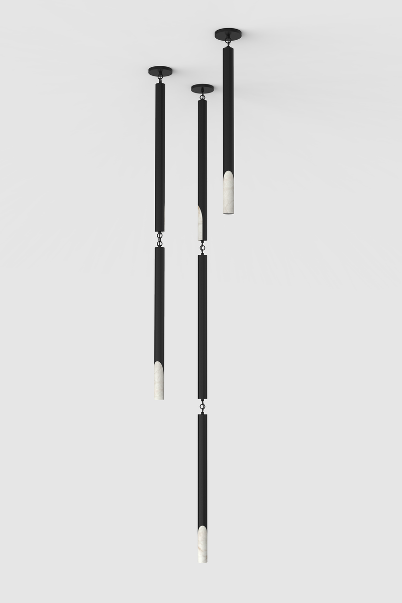 Siena Alabaster Chandelier V6 BLK