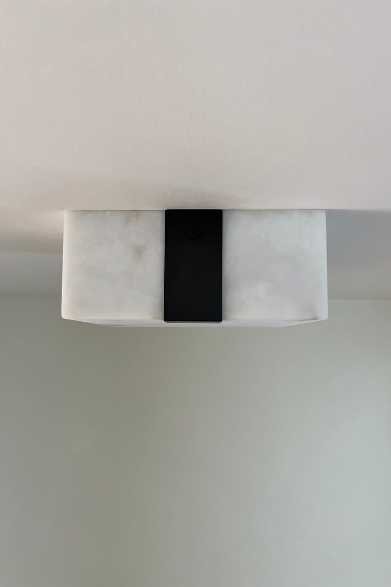 Ponti Alabaster Flush Mount 2C BLK