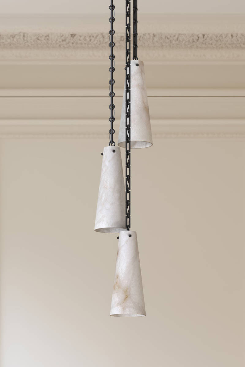 Lucca Alabaster Pendant 3 BLK
