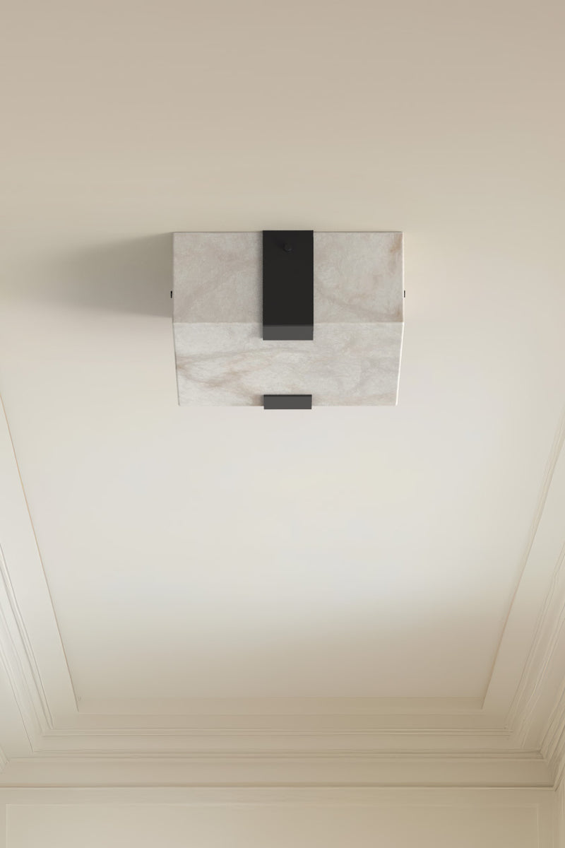 Ponti Alabaster Flush Mount 2C BLK