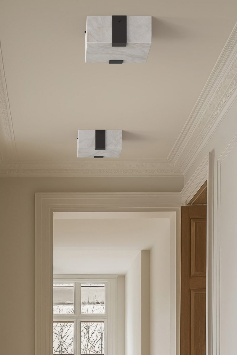 Ponti Alabaster Flush Mount 2C BLK