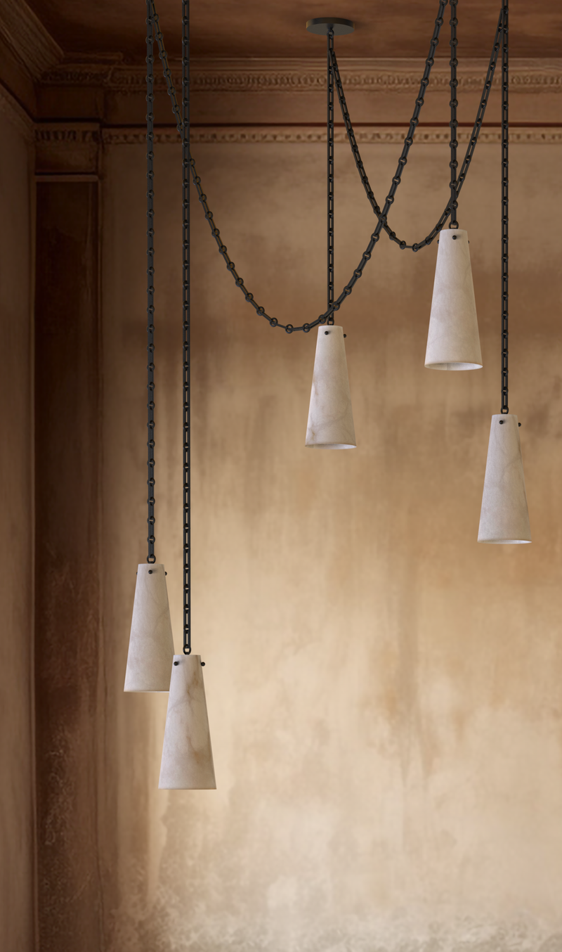 Lucca Alabaster Chandelier 5 BLK