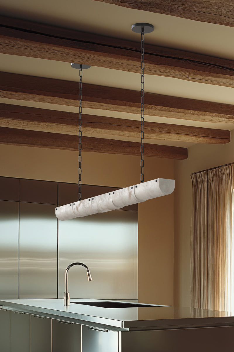 Nova Alabaster Chandelier BLK