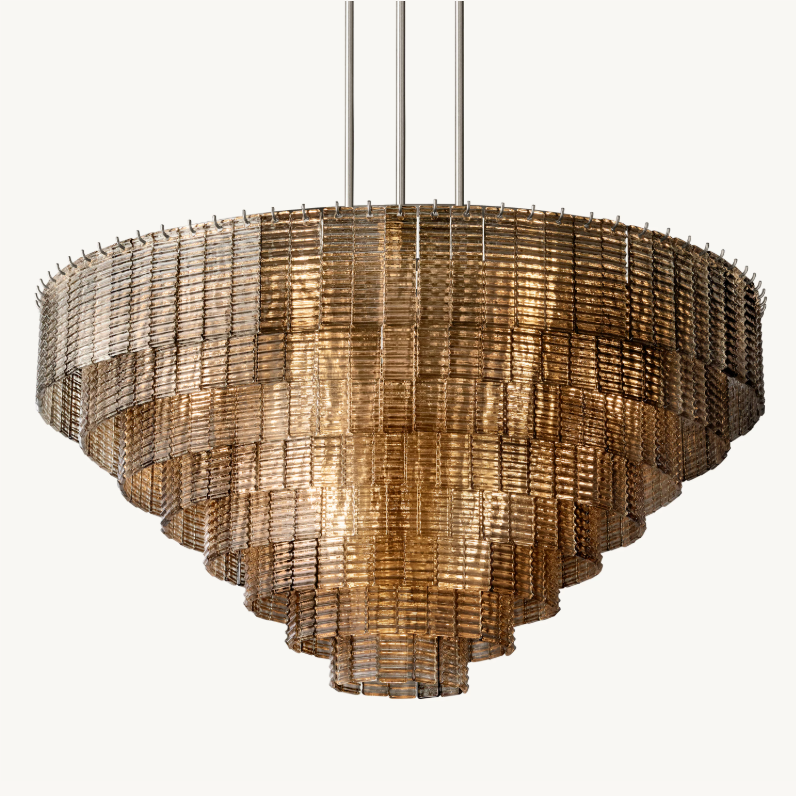 Samurai Smoke Round Chandelier 52''D