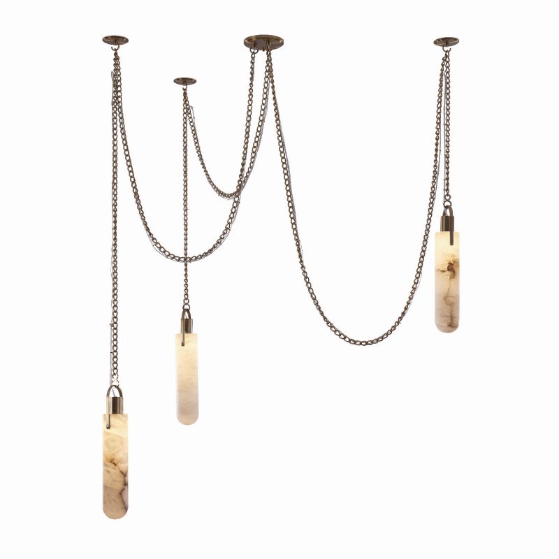 Della Flint 3-Light Alabaster Cluster Chandelier