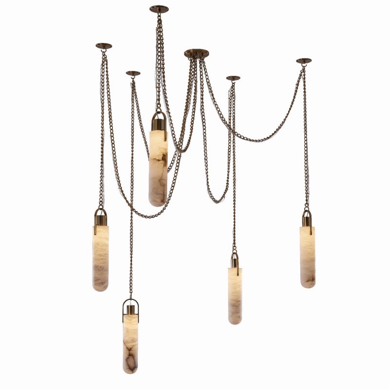 Della Flint 5-Light Alabaster Cluster Chandelier