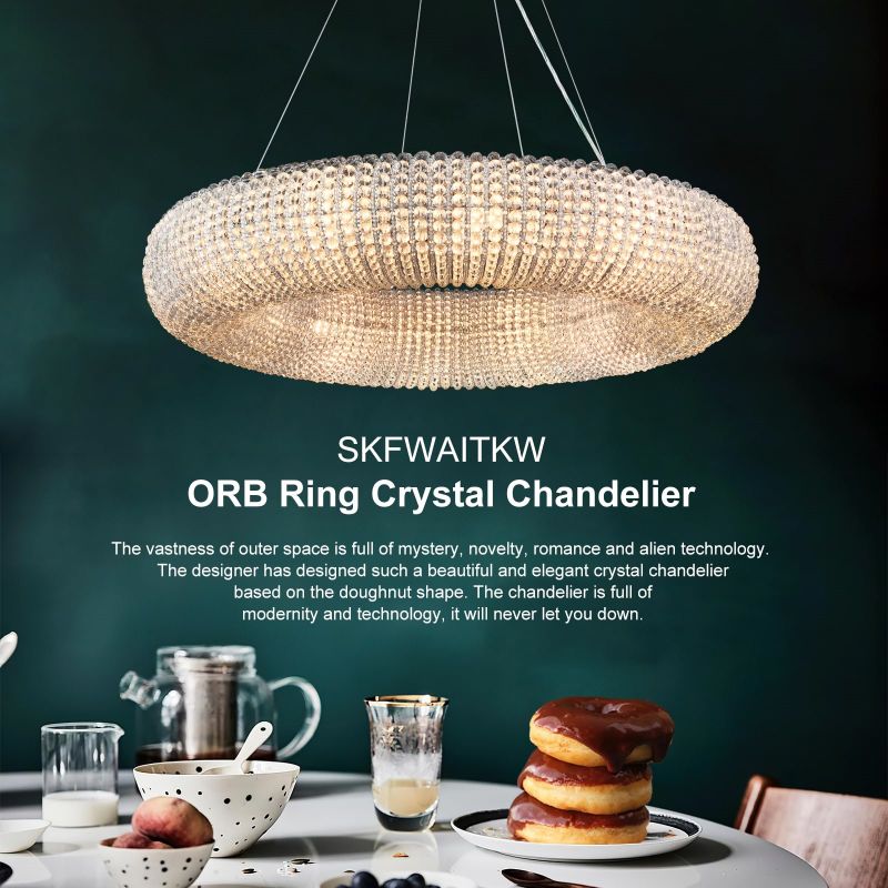 Halo Crystal Round LED Chandelier 41''