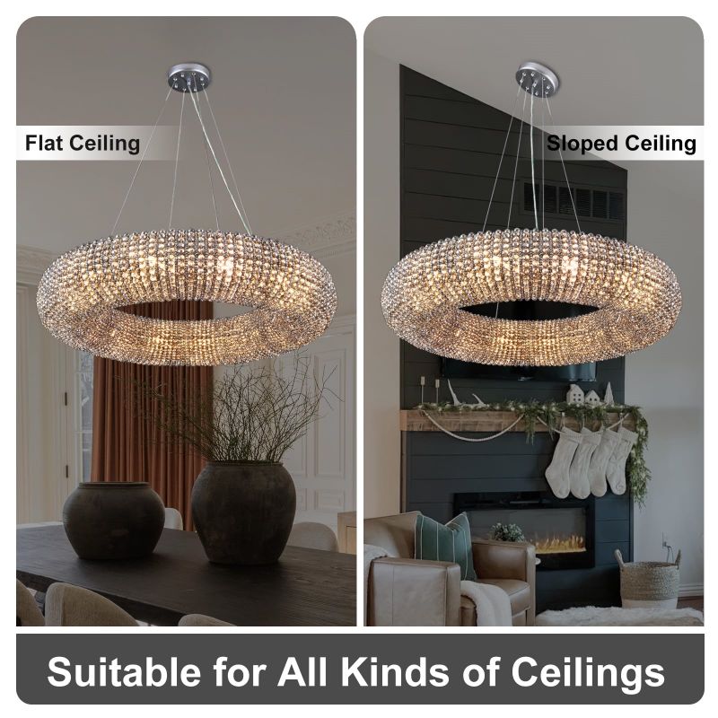 Halo Crystal Round LED Chandelier 41''