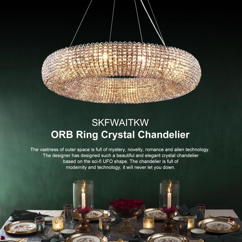 Halo Crystal Round LED Chandelier 41''
