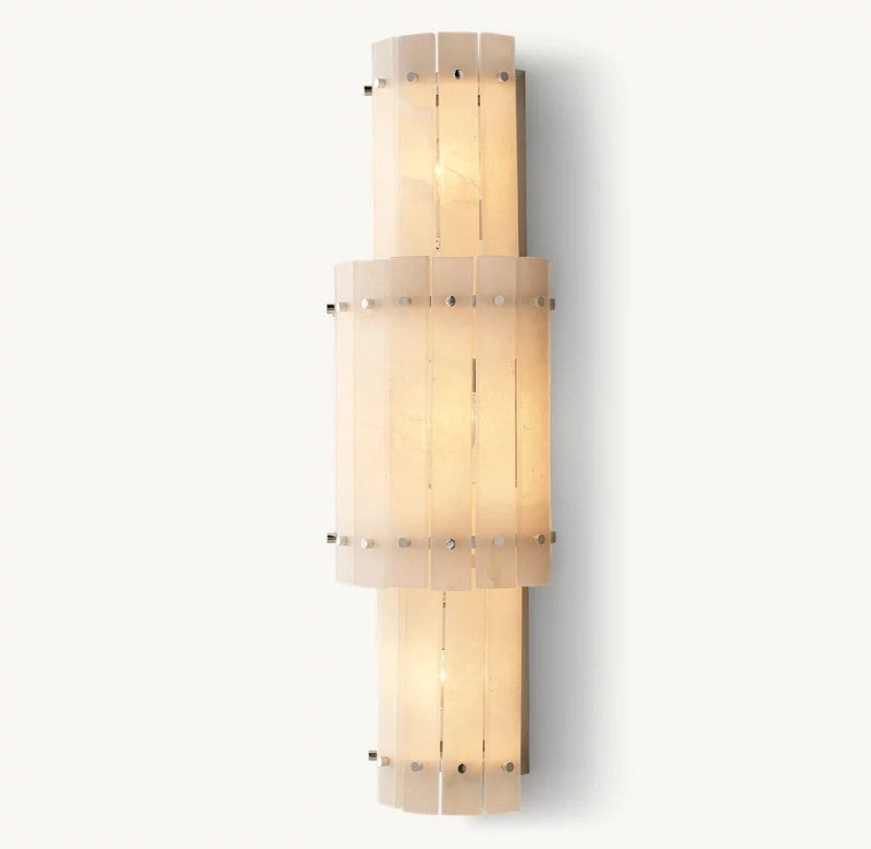 Aurelius Alabaster Round Wall Sconce 38''