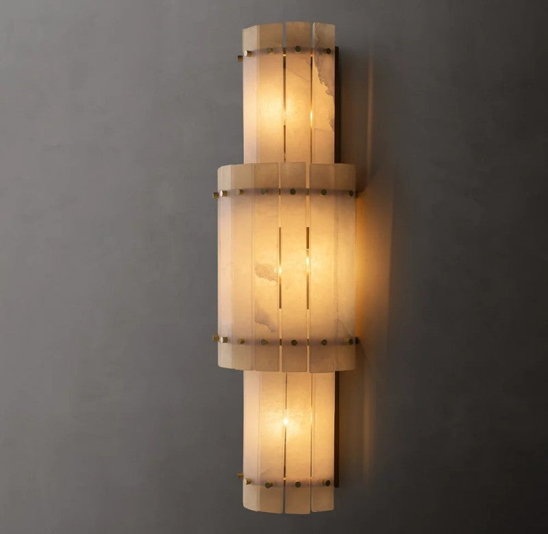 Aurelius Alabaster Round Wall Sconce 38''