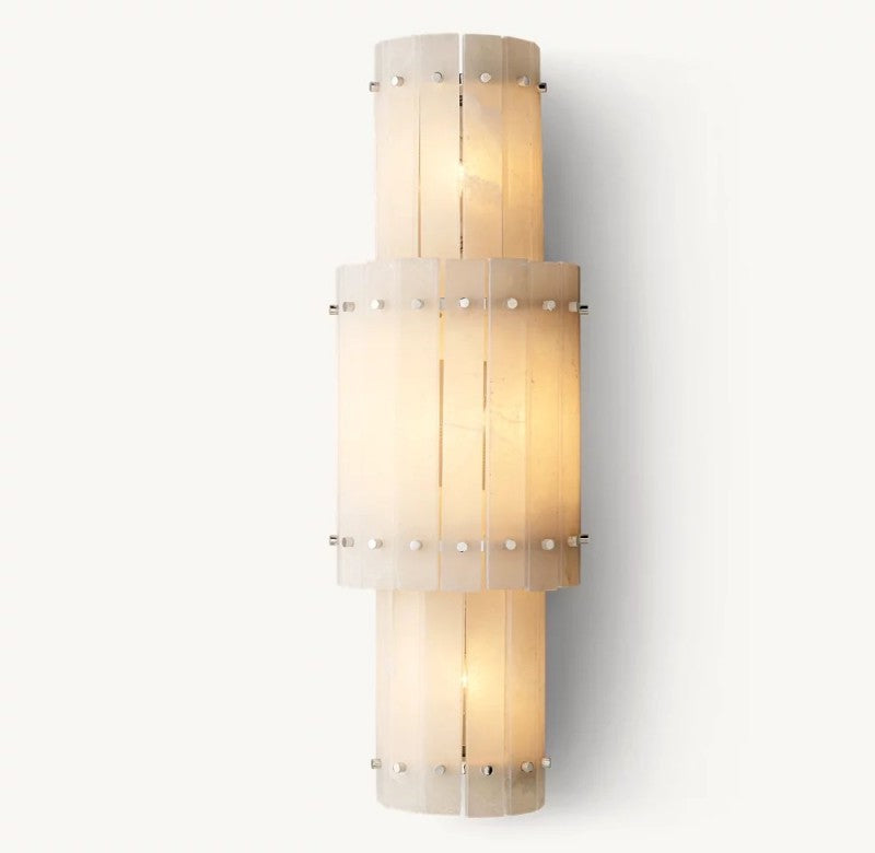 Aurelius Alabaster Round Wall Sconce 38''