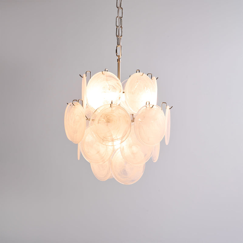 Aqua White Glass Murano Chandelier