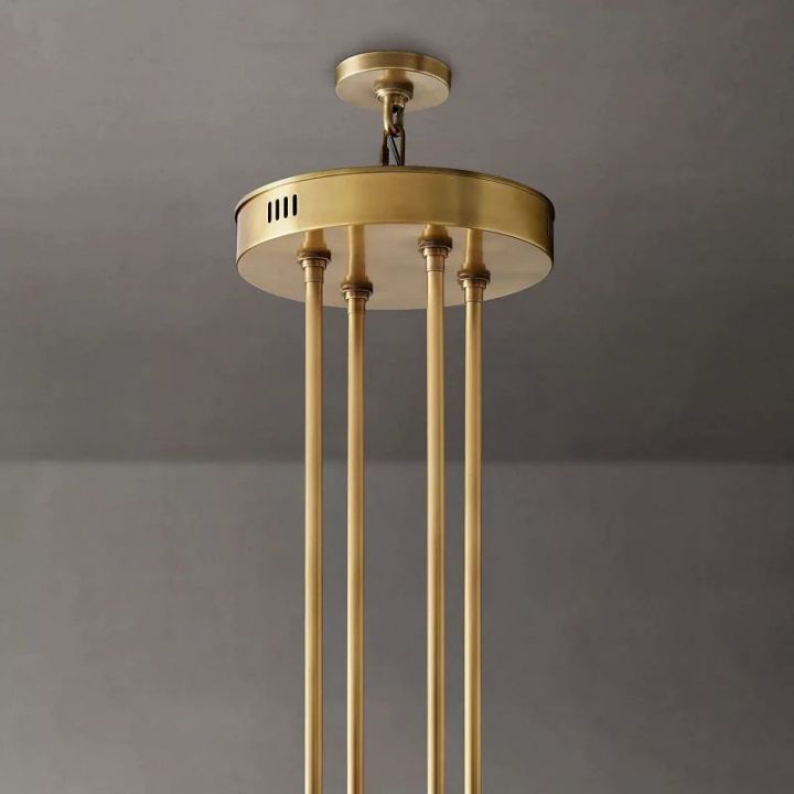 Industrial Round Two-Tier-Crystal Chandelier