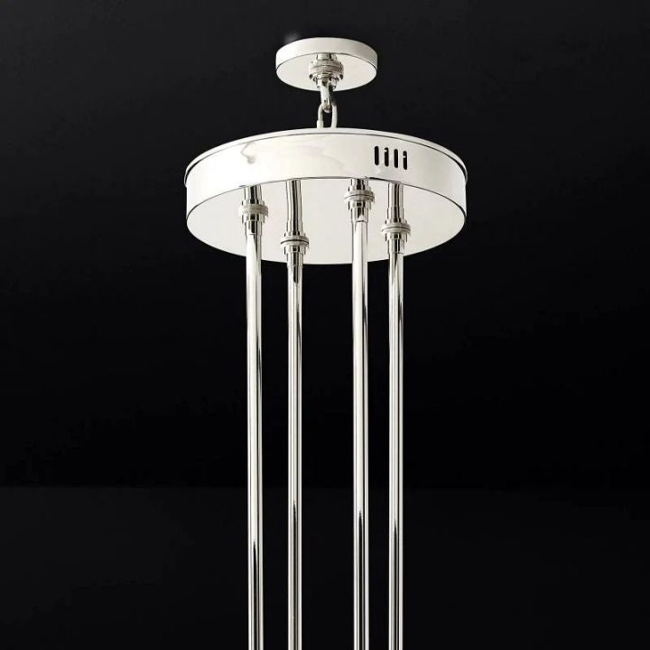 Industrial Round Two-Tier-Crystal Chandelier