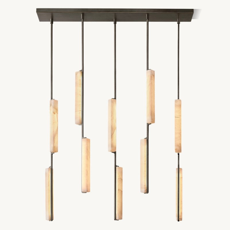 Audon Alabaster Linear Chandelier 54"