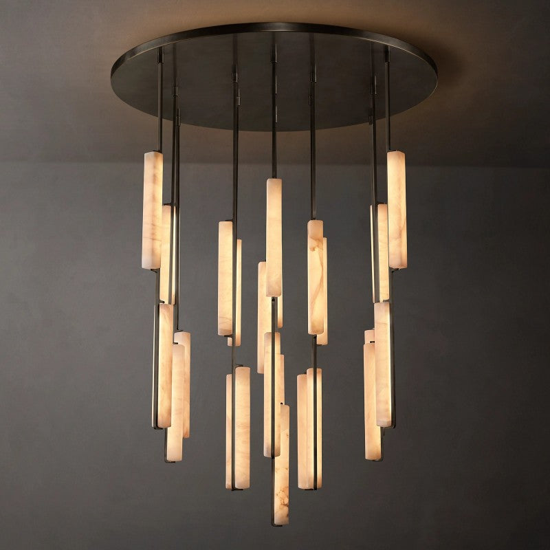 Audon Alabaster Round Chandelier 56"
