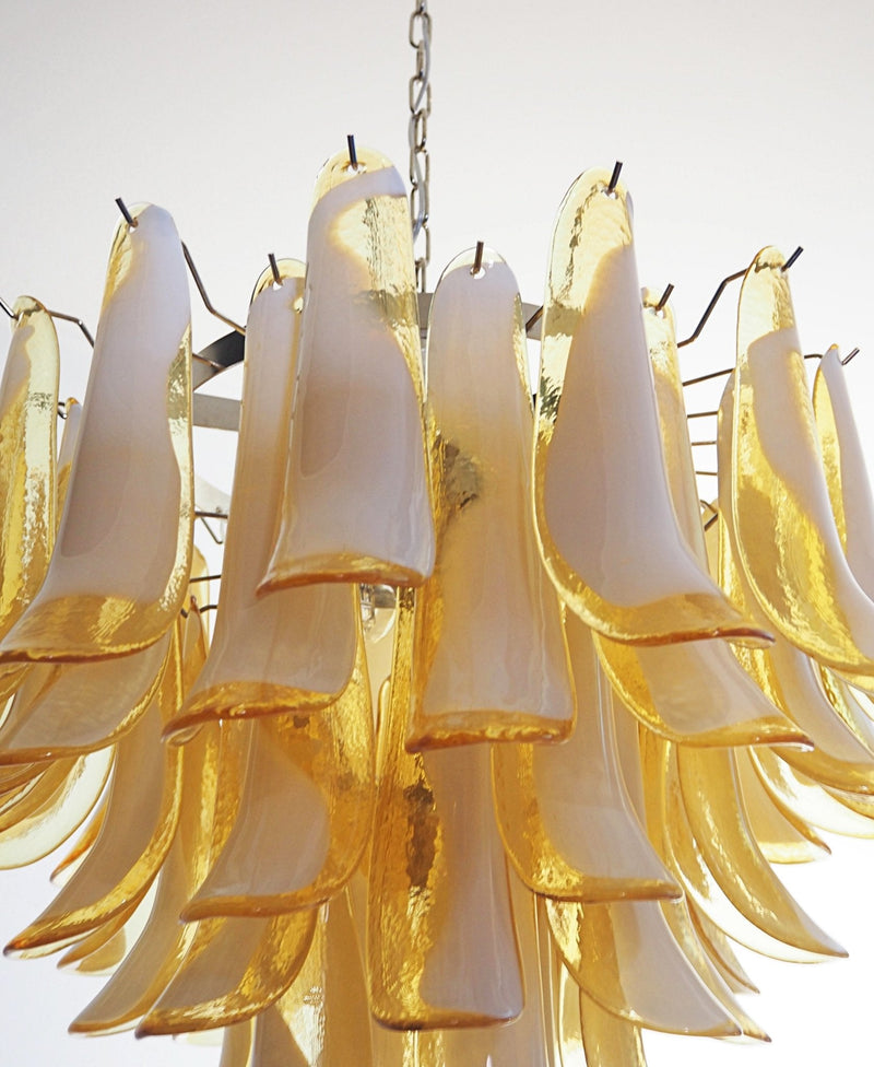 Amber Glass Murano Petals Chandelier